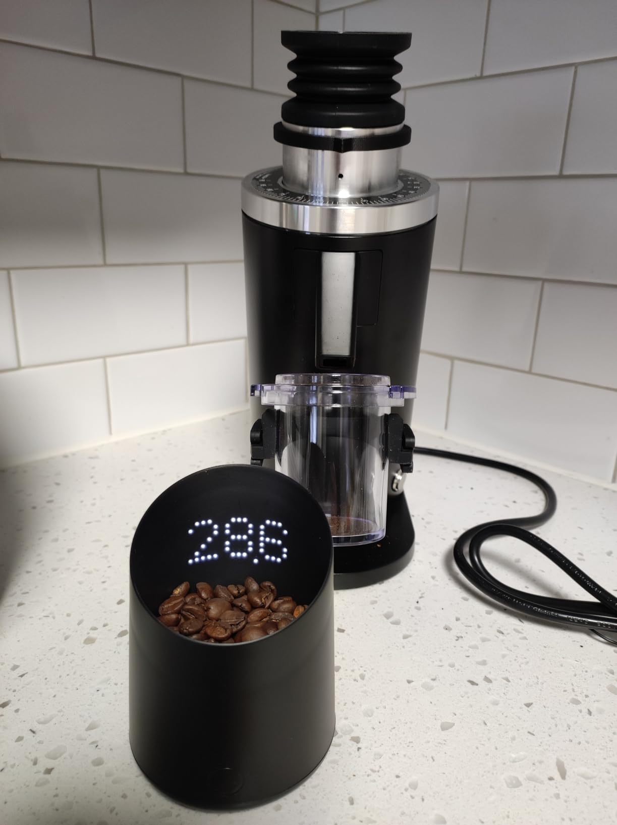 Subminimal Subscale Digital Dosing Cup with LED Display - Sleek & Precise Scale - Dosing & Brewing Accessories, Measures Coffee Grounds for Espresso - Black Customer Review Subminimal Subscale Digital Dosing Cup with LED Display - Sleek & Precise Scale - Dosing & Brewing Accessories, Measures Coffee Grounds for Espresso - Black - Customer Photo 2