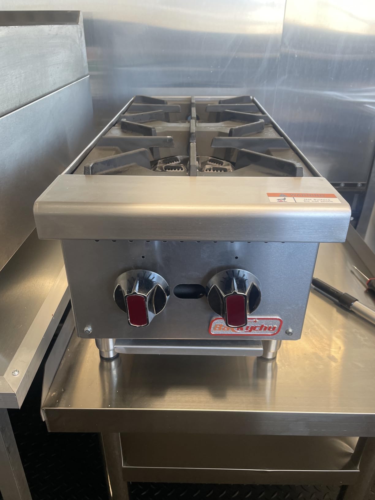 Commercial Gas Stove 4-Burner - 100,000 BTU Countertop Cooking Stove Range, Heavy-Duty Hot Plate, Stainless Steel Cooking Equipment for Restaurant, kitchens, Propane/Natural Gas - Customer Photo 1
