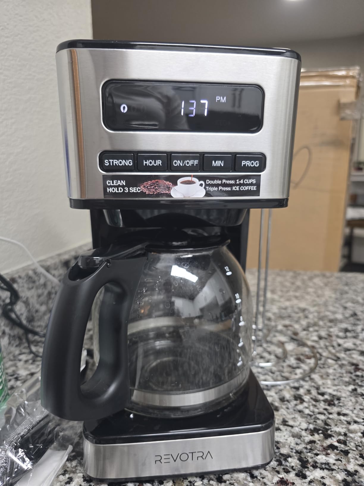 12-Cup Programmable Coffee Maker, Regular & Strong Brew Drip Coffee Machine, 1-4 Cup and Ice Coffee Setting, 24H Timer, Auto Shut-Off, Keep Warm, Pause & Serve Customer Review 12-Cup Programmable Coffee Maker, Regular & Strong Brew Drip Coffee Machine, 1-4 Cup and Ice Coffee Setting, 24H Timer, Auto Shut-Off, Keep Warm, Pause & Serve - Customer Photo 1