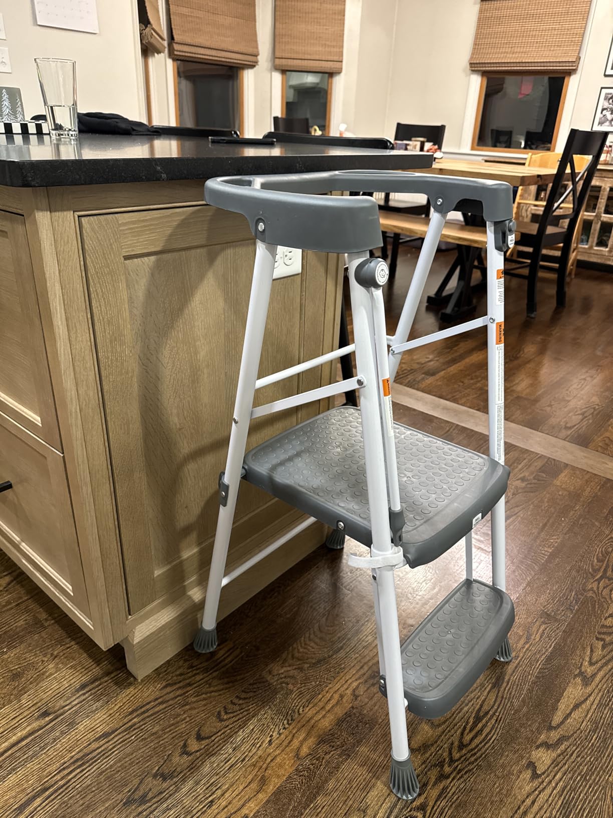 HBTower Kids Step Stool 2 Steps, Toddler Tower for Kitchen Counter Learning, Toddler Kitchen Stool Helper with Anti-Drop Safty Railing Kids Standing Folding Stepper, Green - Customer Photo 1