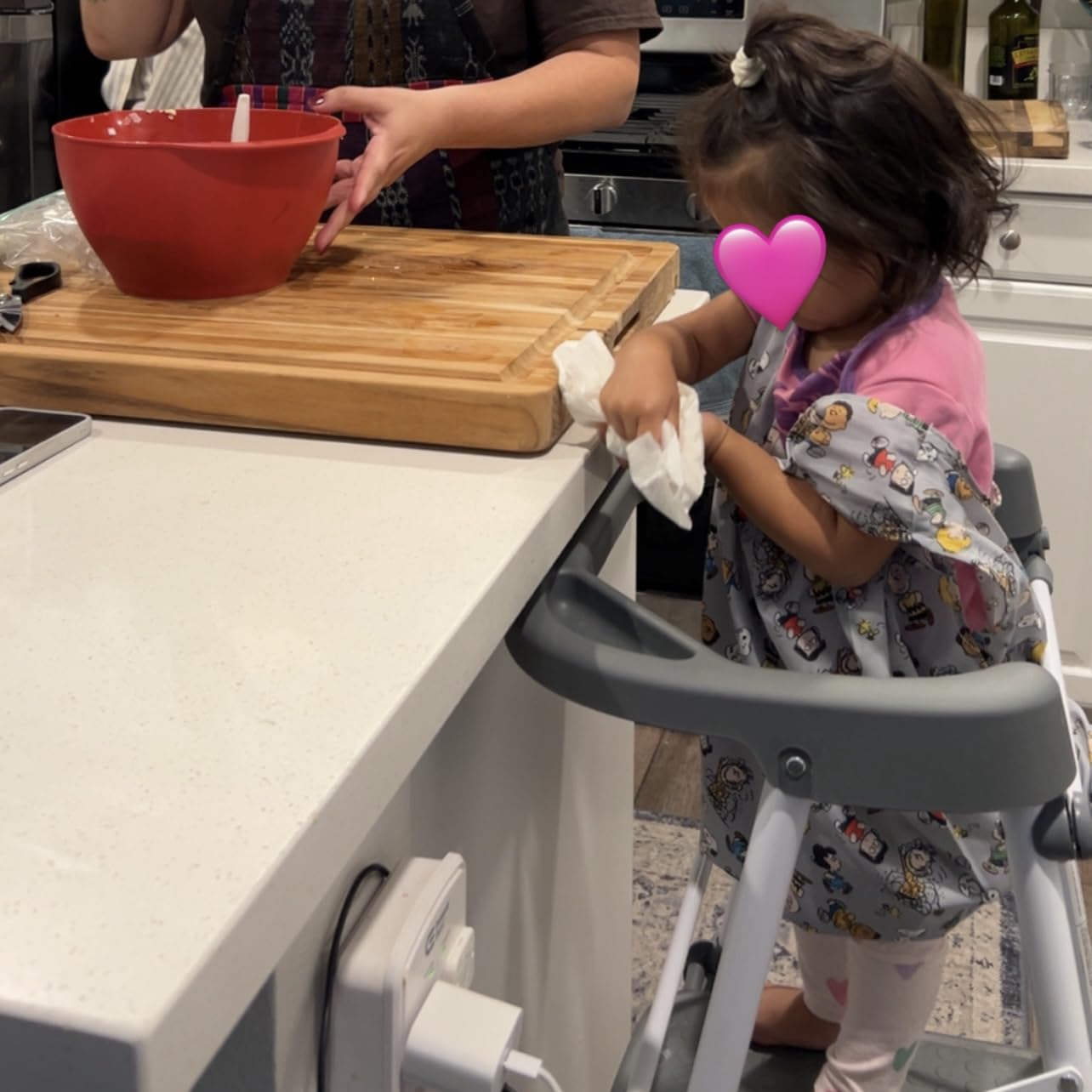 HBTower Kids Step Stool 2 Steps, Toddler Tower for Kitchen Counter Learning, Toddler Kitchen Stool Helper with Anti-Drop Safty Railing Kids Standing Folding Stepper, Green - Customer Photo 2