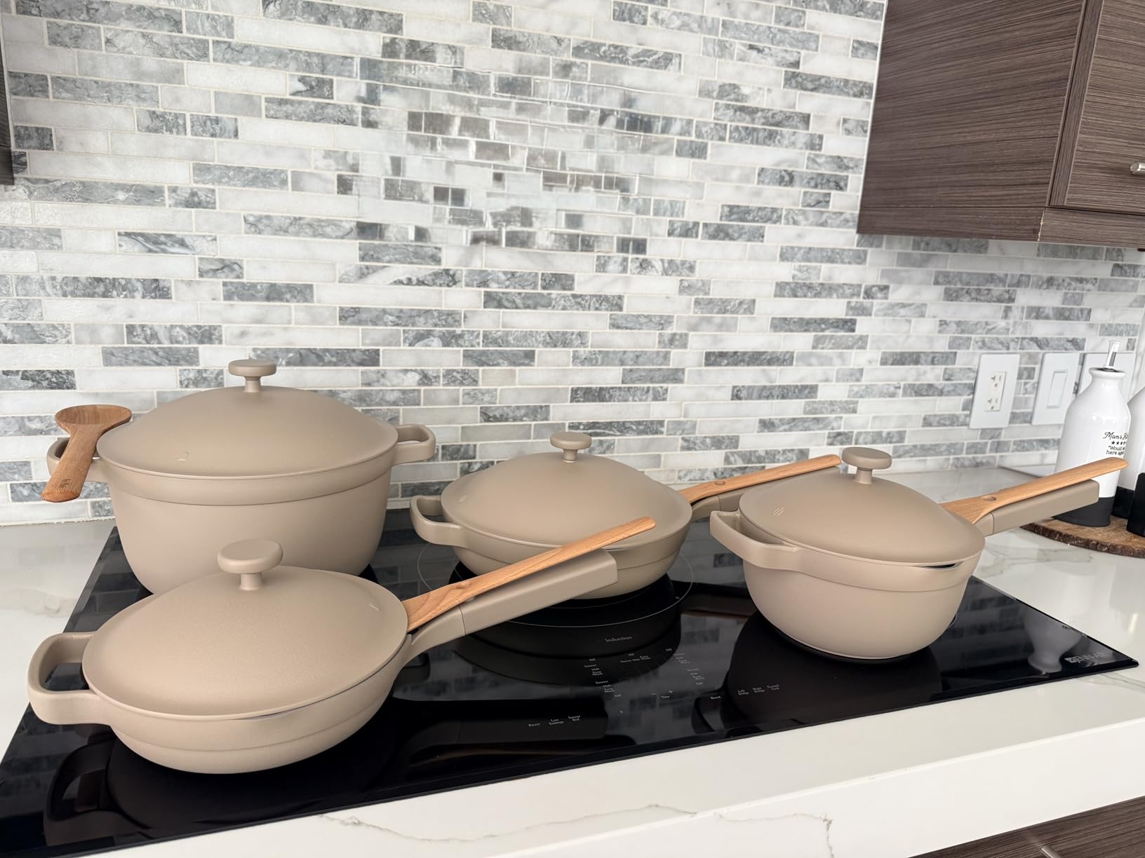 Our Place Cookware Set - 13-Piece Kit Including the Always Pan, Perfect Pot and Spatulas | Multifunctional, Toxin-Free Nonstick | Heat Safe up to 450°F | Oven, Stove, Induction Compatible | Blue Salt - Customer Photo 1