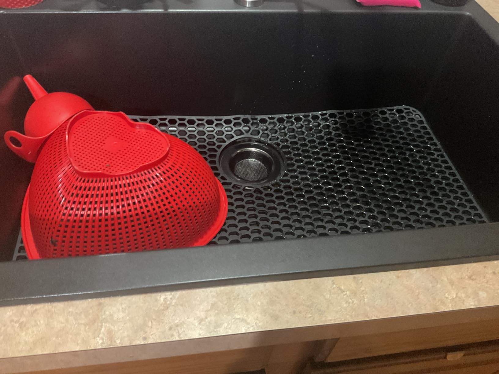 2 Pack Silicone Sink Protectors for Kitchen Sink with Center Drain - 12