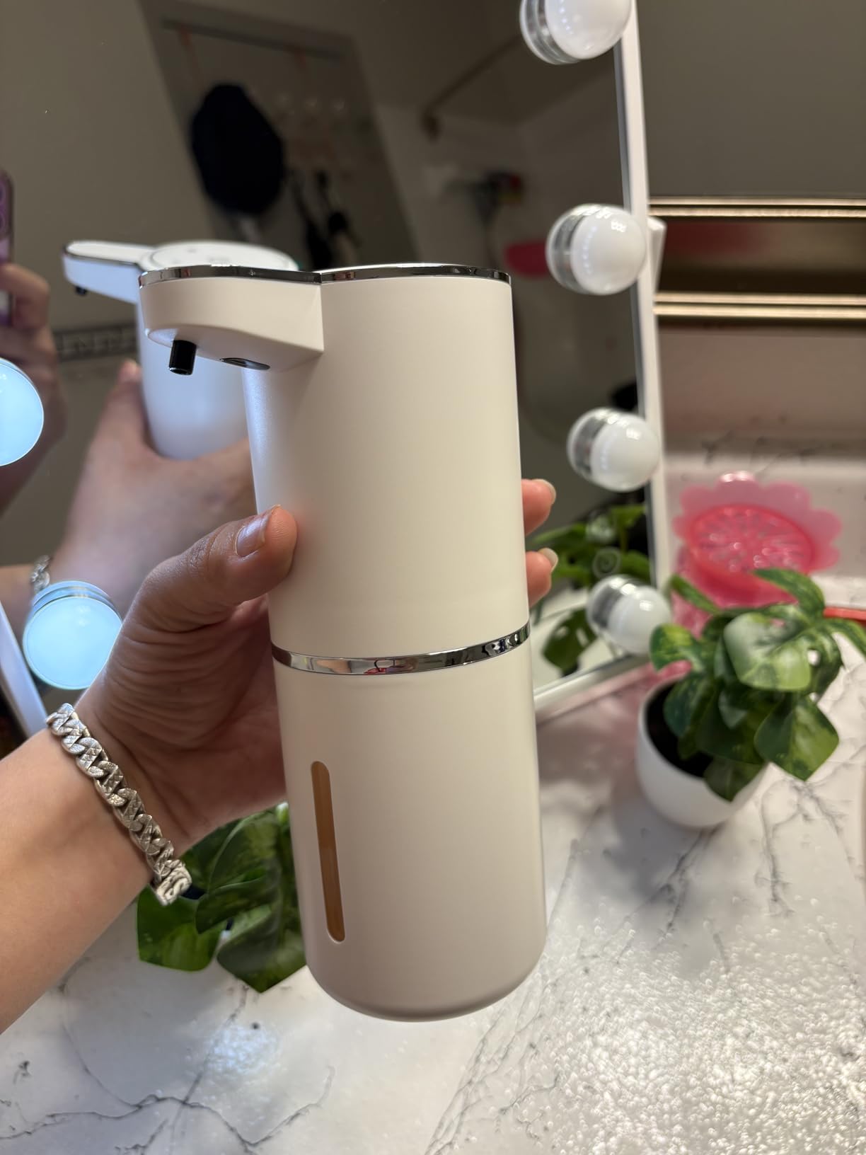 2 Pack Automatic Foaming Soap Dispenser, Touchless Foam Soap Dispenser, 12.8oz Rechargeable Wall Mounted Smart for Bathroom and Kitchen Dish Soap, Easy for Toddlers (White) Customer Review 2 Pack Automatic Foaming Soap Dispenser, Touchless Foam Soap Dispenser, 12.8oz Rechargeable Wall Mounted Smart for Bathroom and Kitchen Dish Soap, Easy for Toddlers (White) - Customer Photo 2