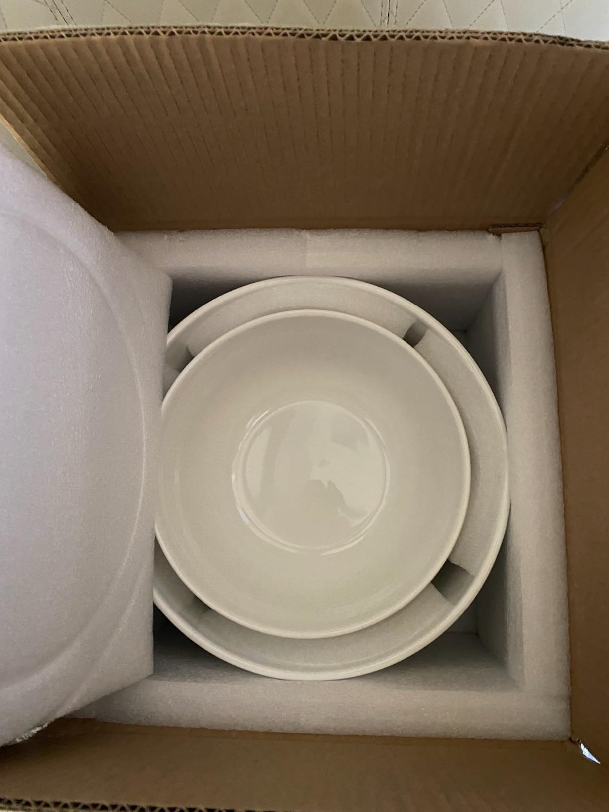 Large Ceramic Mixing Bowls, Glazed White Kitchen Bowl (10