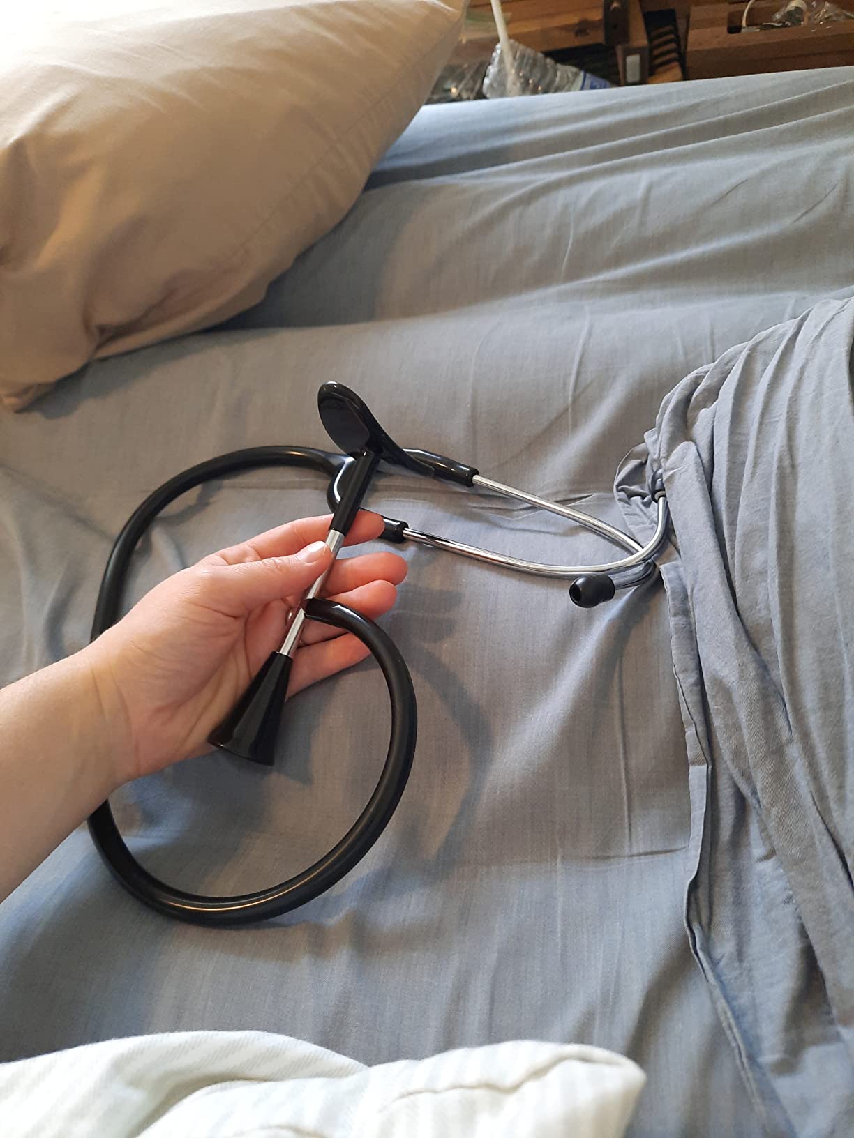 Dixie EMS Fetal Stethoscope for Baby's Heartbeat Detection, Latex-Free Fetoscope with Pinard Horn and Soft Earbuds, 22 inch customer photo 1