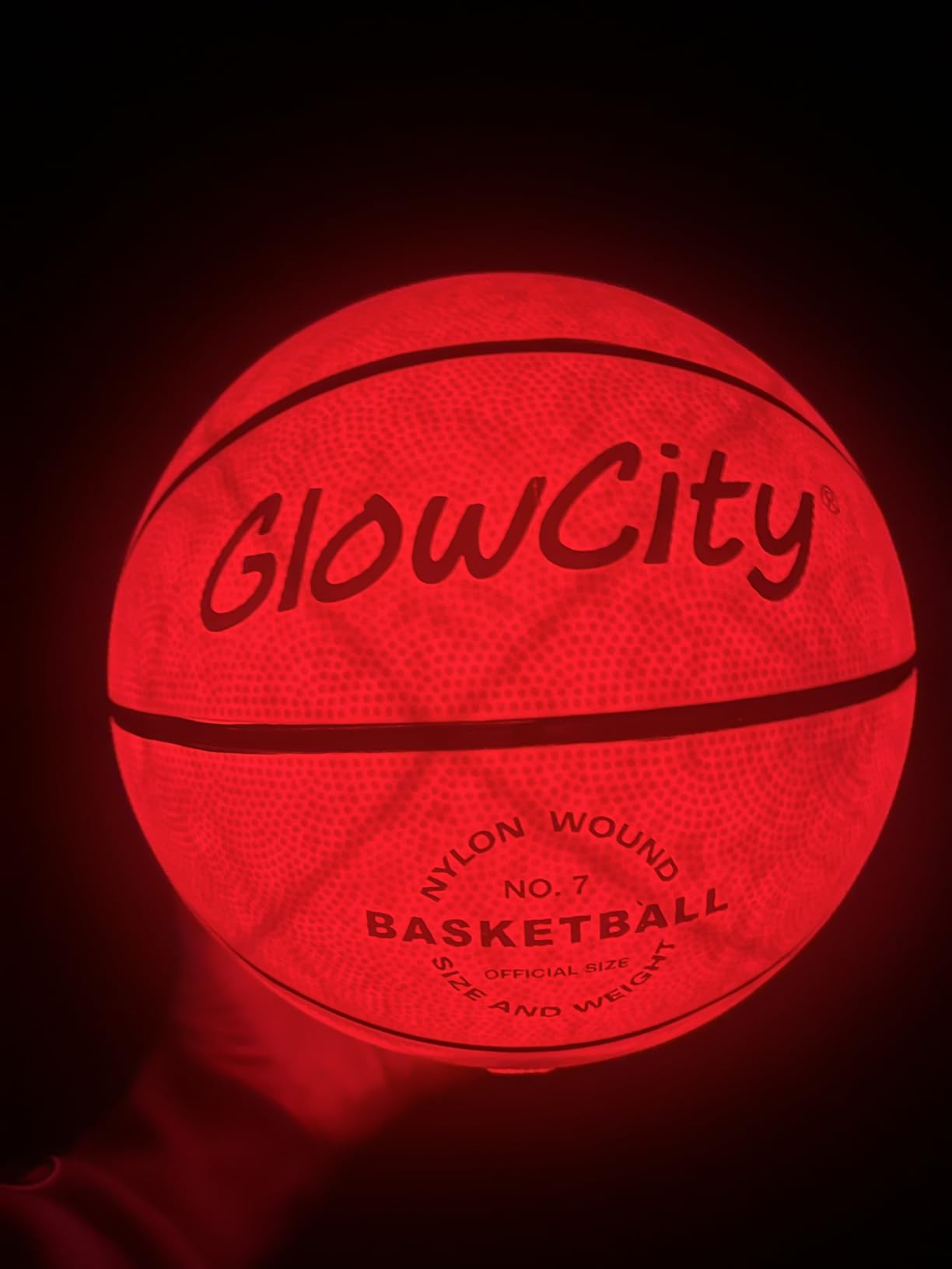 GlowCity Glow in The Dark Basketball - Size 5, 6, 7 Light Up Ball for Kids, Teens & Adults - Night Outdoor Games - Sports Birthday Gifts Ideas for Boys Ages 6 7 8 9 10 11 12 13 14 15 customer photo 1