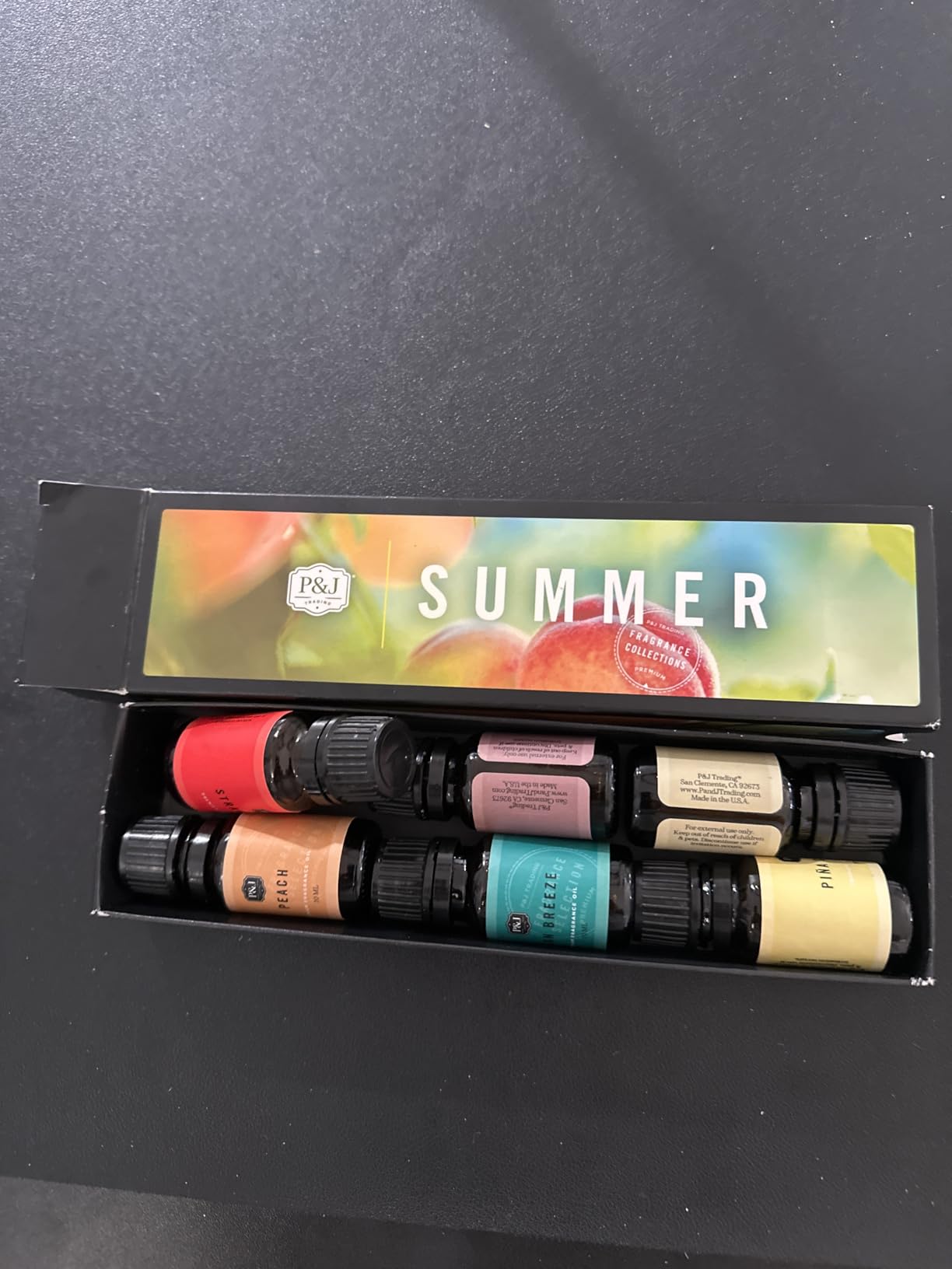 P&J Trading Summer Set of 6 Fragrance Oils - Peach, Strawberry, Plumeria, Coconut, Ocean Breeze, Pina Colada Candle Scents, Soapmaking, Diffuser Oil customer photo 1