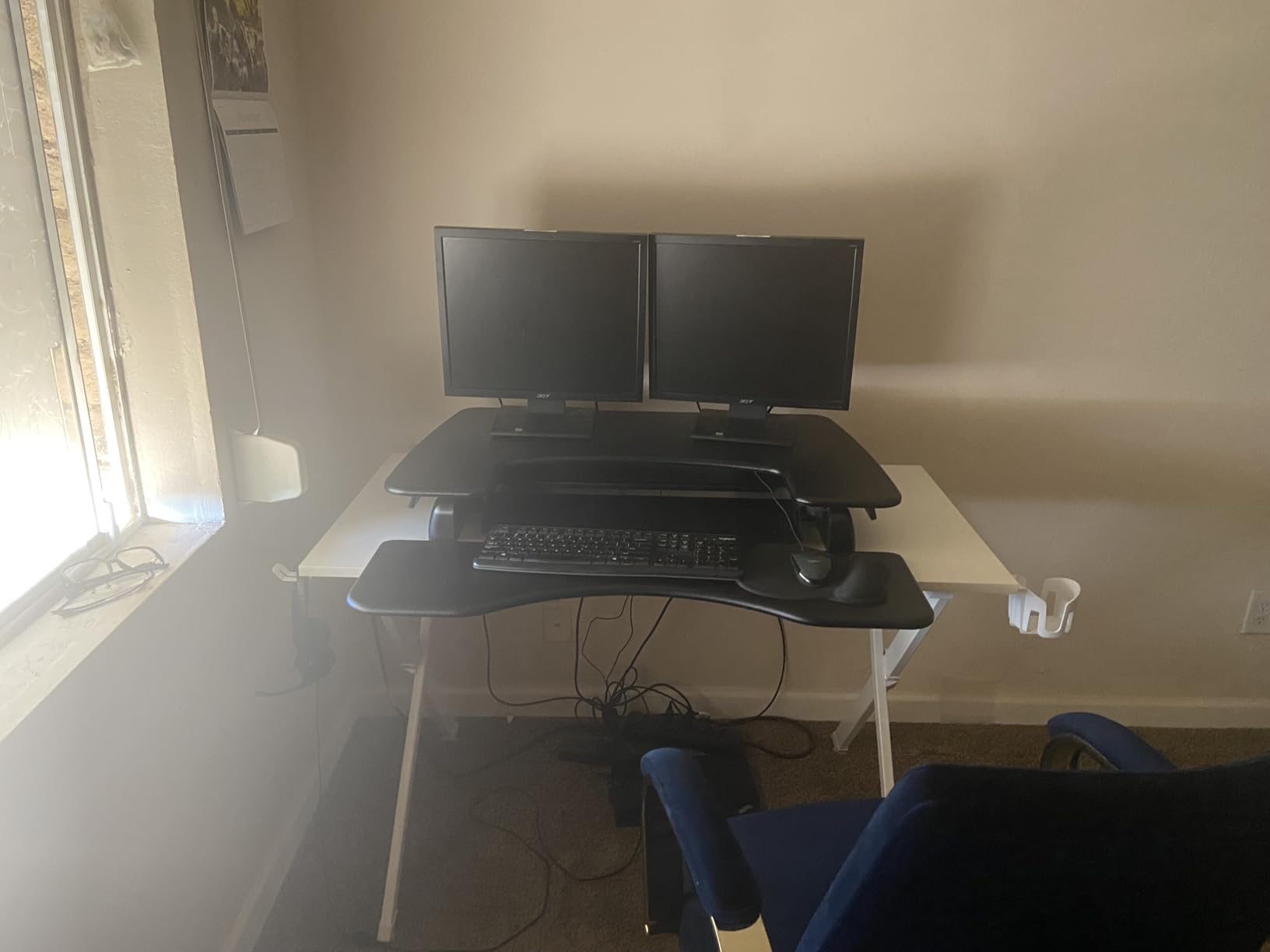 VariDesk Pro Plus 36 - Adjustable Desk Converter with 11 Height Settings - Laptop Sit Stand Desk Riser for Home Office, Table Tops, Workspace - Fully Assembled with Spring Loaded Lift - Black customer photo 1