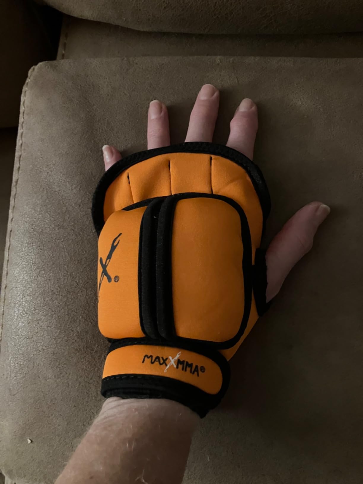 MaxxMMA Adjustable Weighted Gloves, 2 lb. Set - Removable Weight for Sculpting MMA Kickboxing Cardio Aerobics Hand Speed Coordination Shoulder Strength customer photo 2
