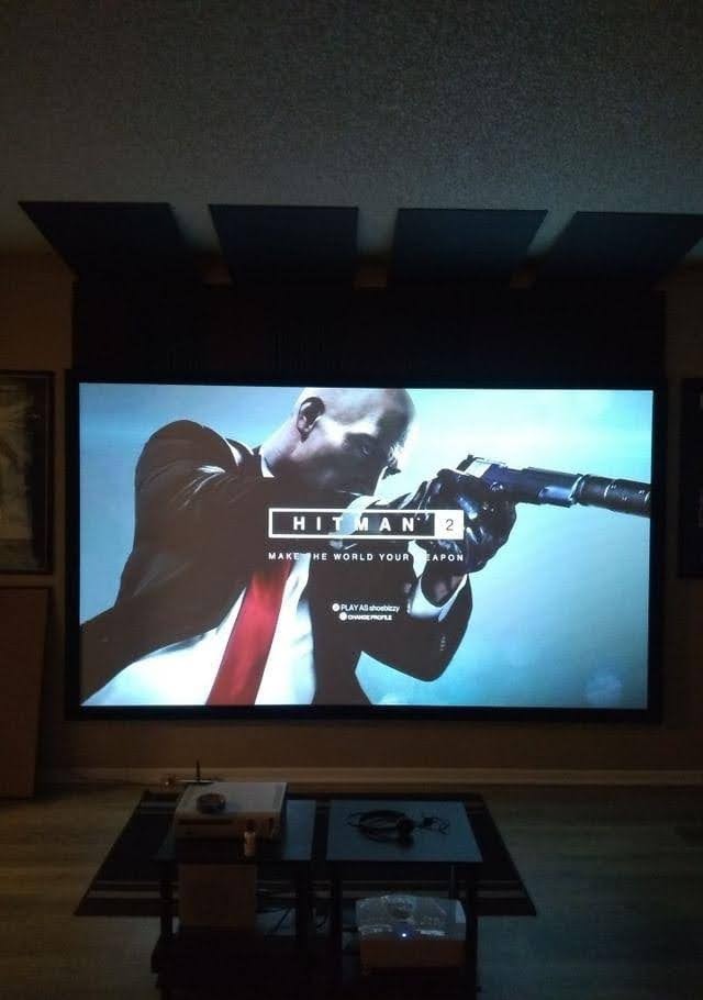 Elite Screens 120-Inch ALR Projector Screen 16:9 - Ceiling & Ambient Light Rejecting, Fixed Frame Wall Mounted, ISF-Certified CineGrey 3D for Home Theater, Standard Throw Projectors customer photo 2