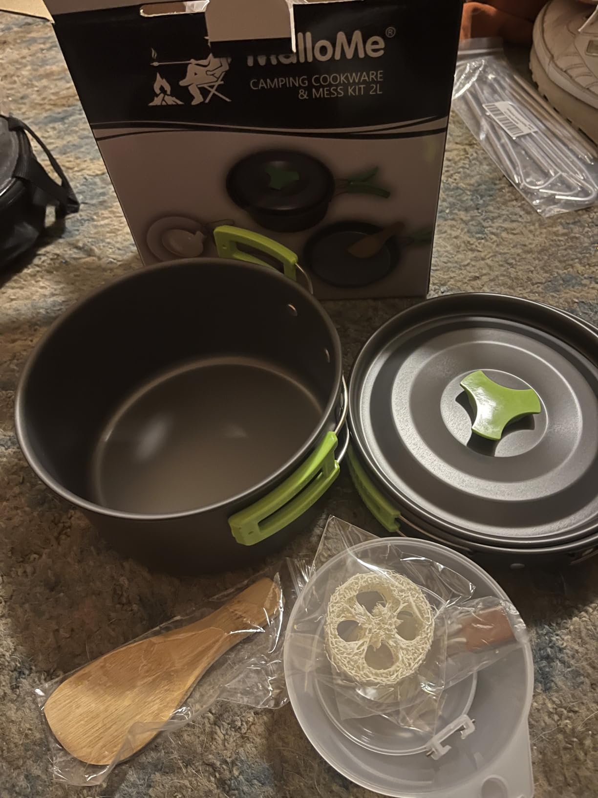 MalloMe Camping Cookware Mess Kit for Backpacking Gear - Camping Cooking Set - Camping Pots and Pans Set customer photo 1