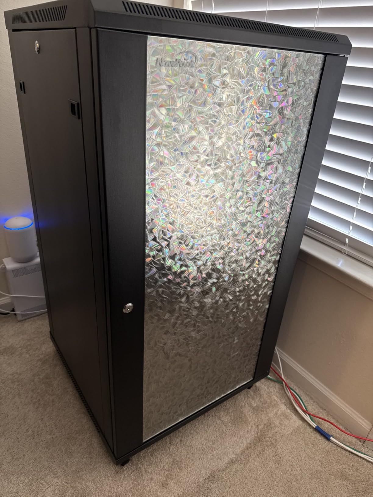 NavePoint 15U Server Cabinet Wall Mount Rack Enclosure with Caster Wheels, Includes 2 Fans, Locking Glass Door, Removable Side Panels - 15U Network Cabinet 17.7