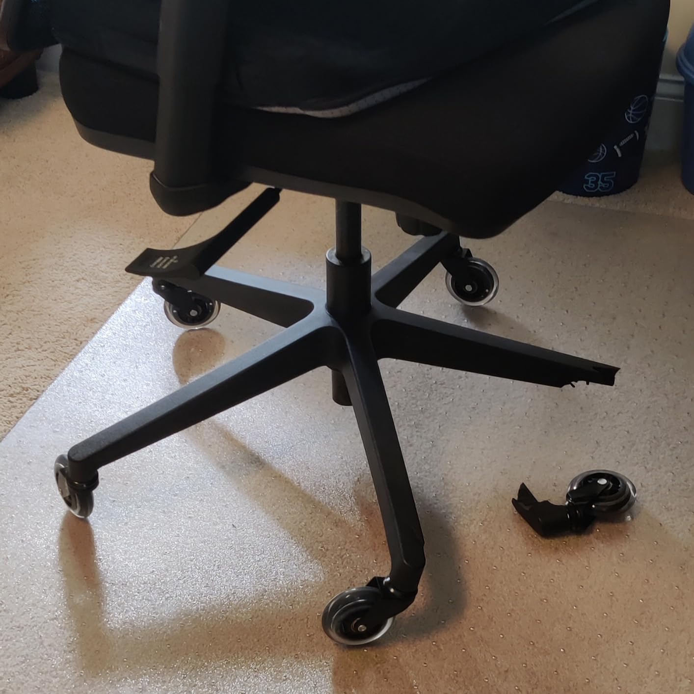 The Office Oasis Original Rollerblade Office Chair Wheels (As Seen On PBS) - Incredibly Smooth & Quiet Casters - Safe for Hardwood Floors & Carpet - Easy Installation with Universal Fit - Set of 5 customer photo 1