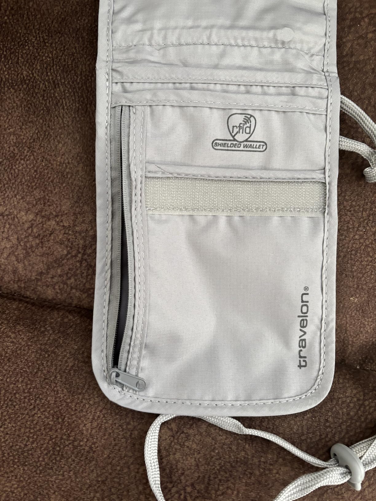 Travelon Rfid Blocking Undergarment Neck Pouch Travel Wallet, Gray, One Size customer photo 2