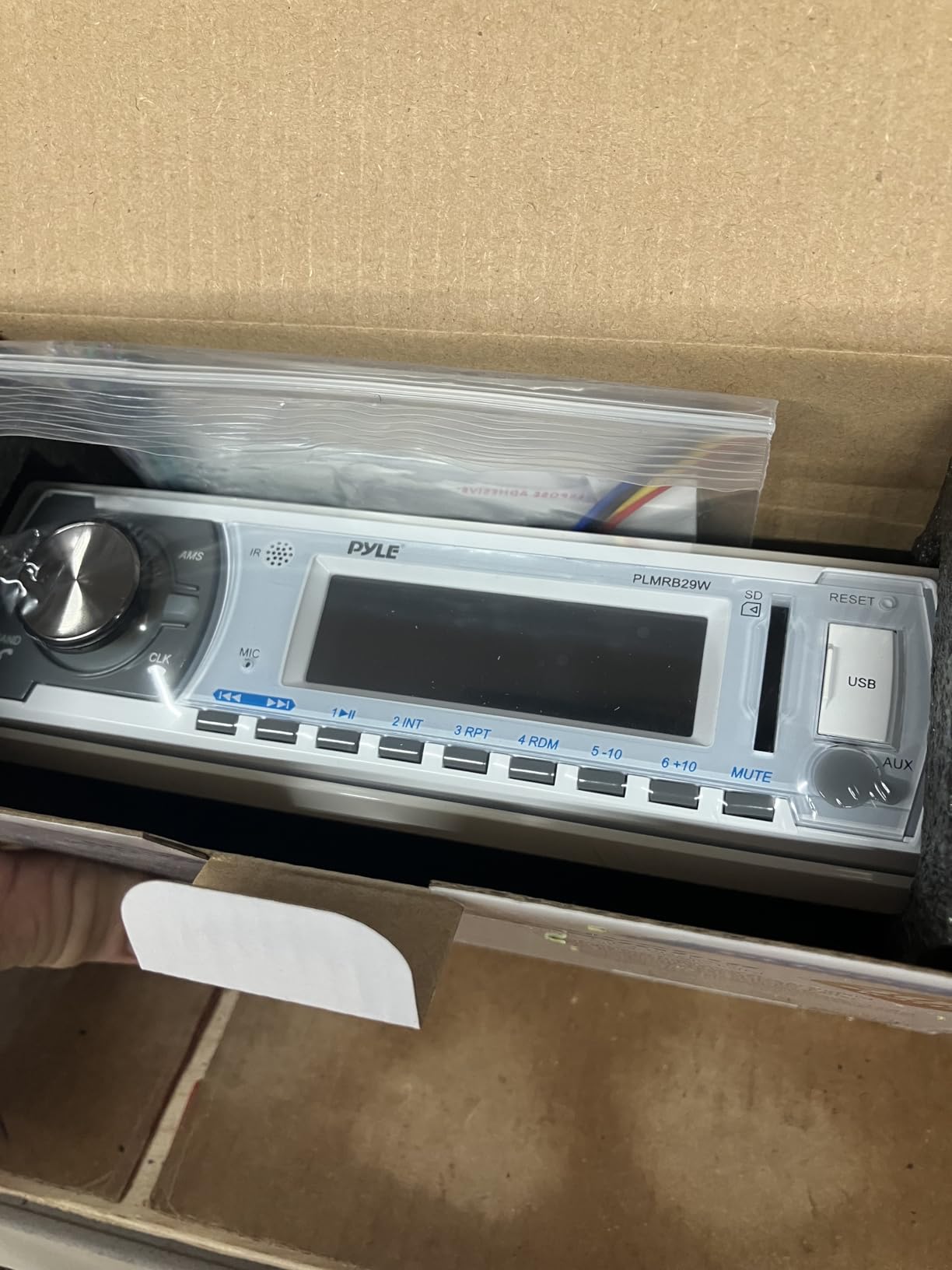 Pyle PLMRB29W Single-DIN In-Dash Digital Marine Stereo Receiver with Bluetooth (White) customer photo 2