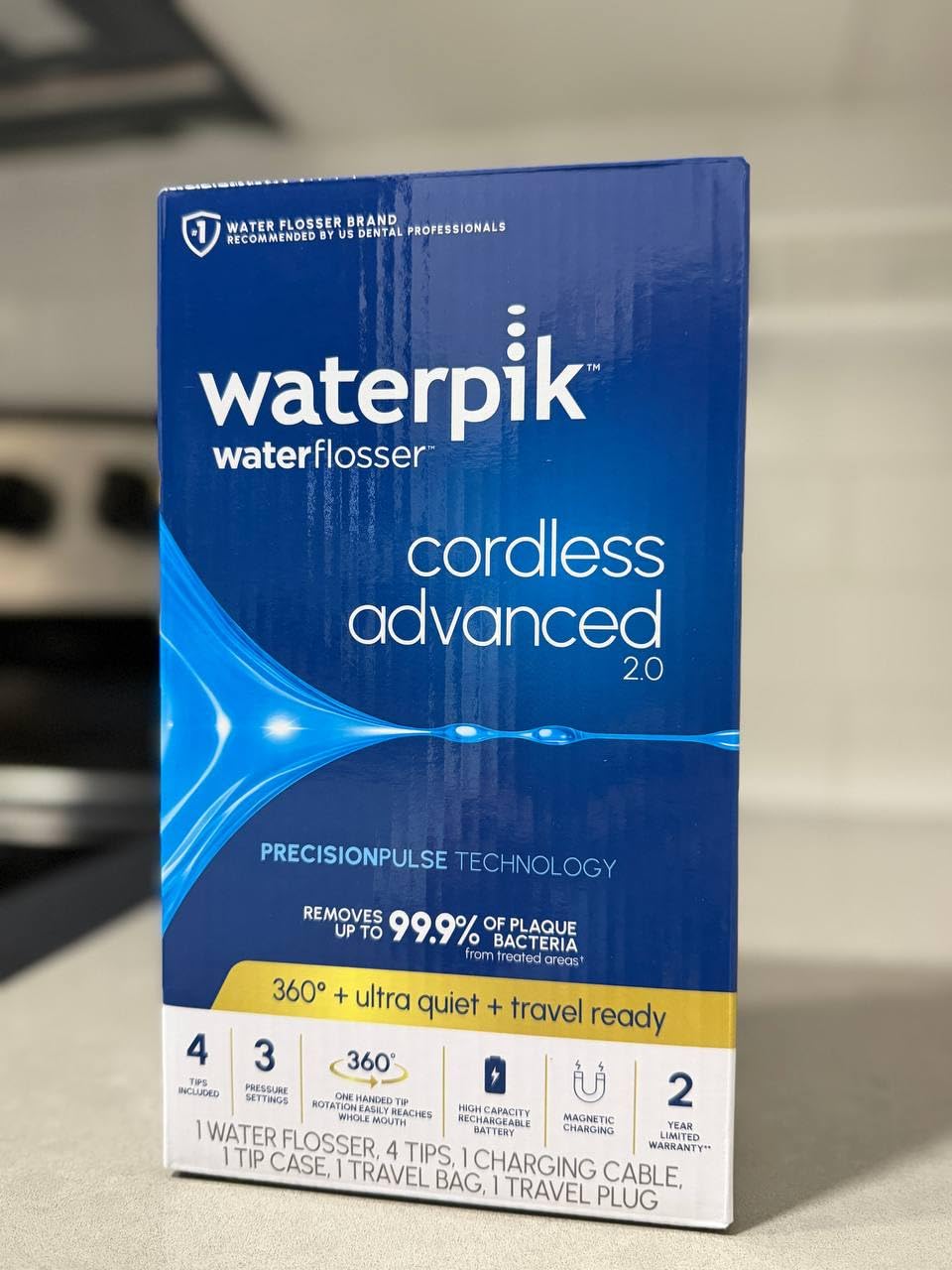 Waterpik Cordless Advanced 2.0 Water Flosser For Teeth, Gums, Braces, Dental Care With Travel Bag and 4 Tips, ADA Accepted, Rechargeable, Portable, and Waterproof, White WP-580 customer photo 2