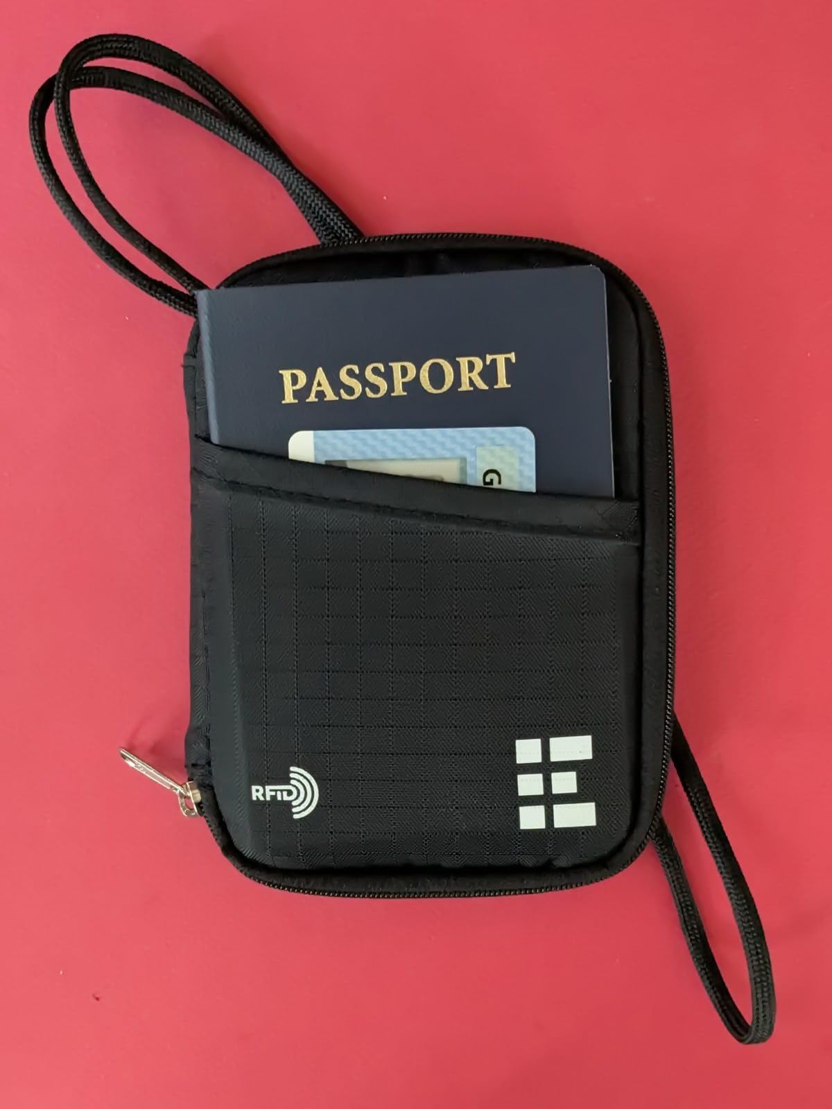 RFID Passport Holder & Travel Wallet, Zippered Wallet for Men & Women - Midnight Black customer photo 1