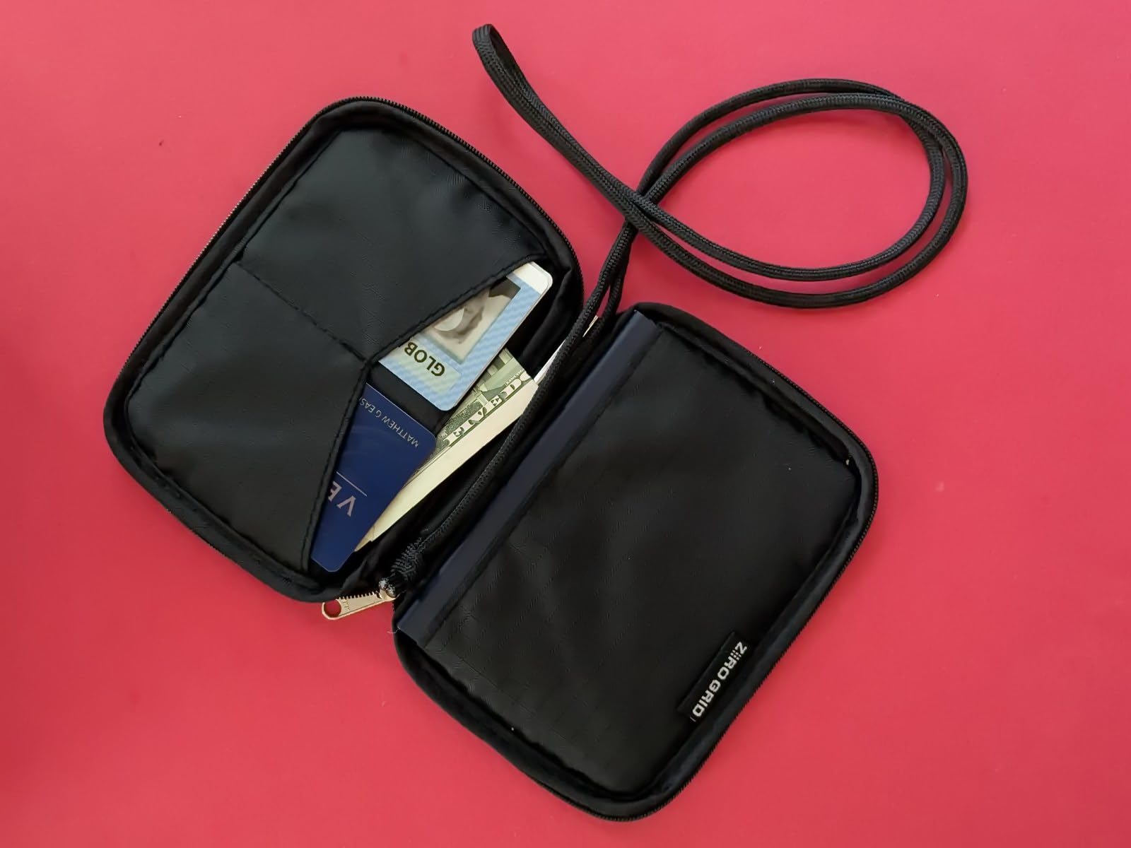 RFID Passport Holder & Travel Wallet, Zippered Wallet for Men & Women - Midnight Black customer photo 2