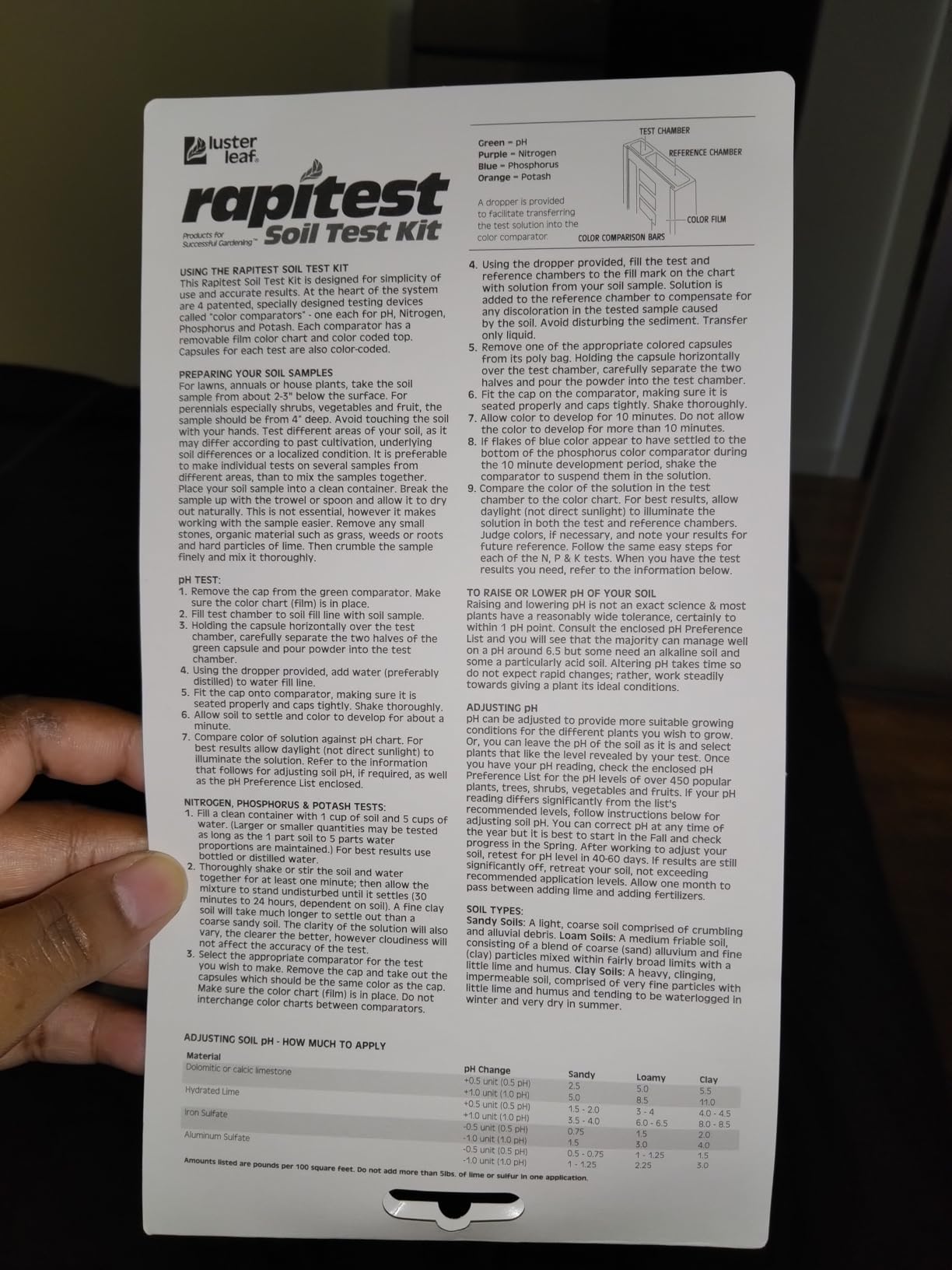 Rapitest Soil Test Kit for Gardens, Vegetables, Flowers and Lawns. USA designed and assembled soil tester completely, quickly and accurately measures/analyzes soil pH acidity and garden nutrients. customer photo 2