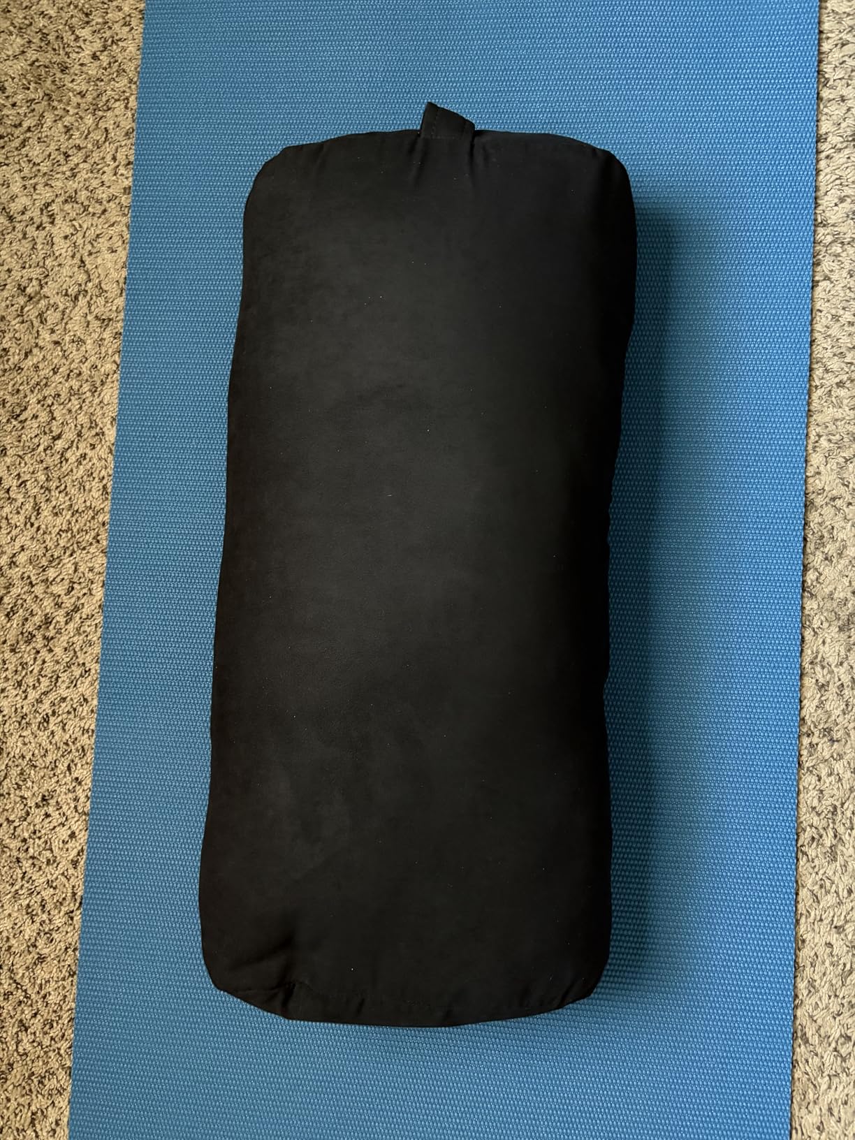 Gaiam Round Yoga Bolster Pillow, Soft Meditation Cushion for Yoga, Massage and Back Support, Breathable Cotton Fill, Zippered Microfiber Cover customer photo 1