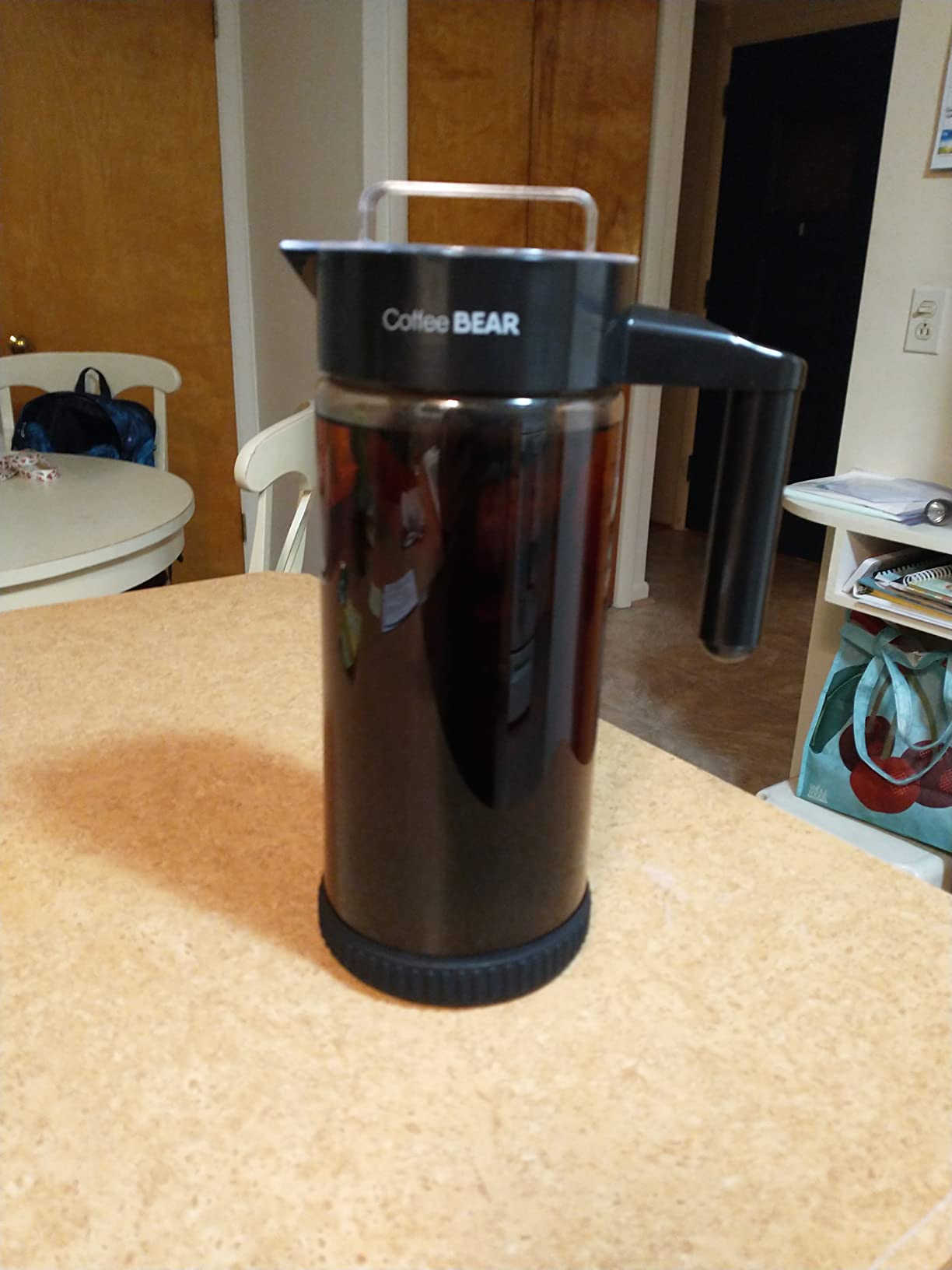 COFFEE BEAR - Cold Brew Coffee Maker and Iced Tea Brewer, Large 1.3L (44oz) Borosilicate Glass Pitcher with Reusable Mesh Filter, Easy to Clean, Dishwasher Safe customer photo 2