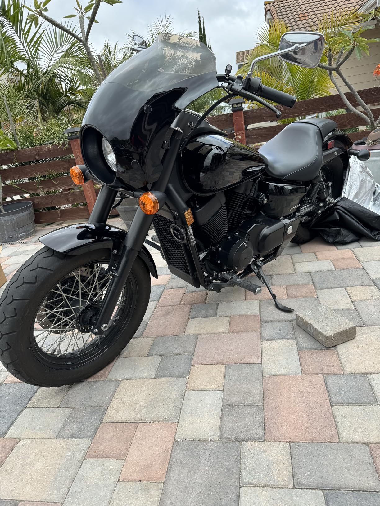 Memphis Shades MEM7101 Bullet Fairing for Honda VT750 Shadow Spirit Models 2001-2014 and Yamaha XVS V-Star Custom 1998-2015, Black customer photo 1