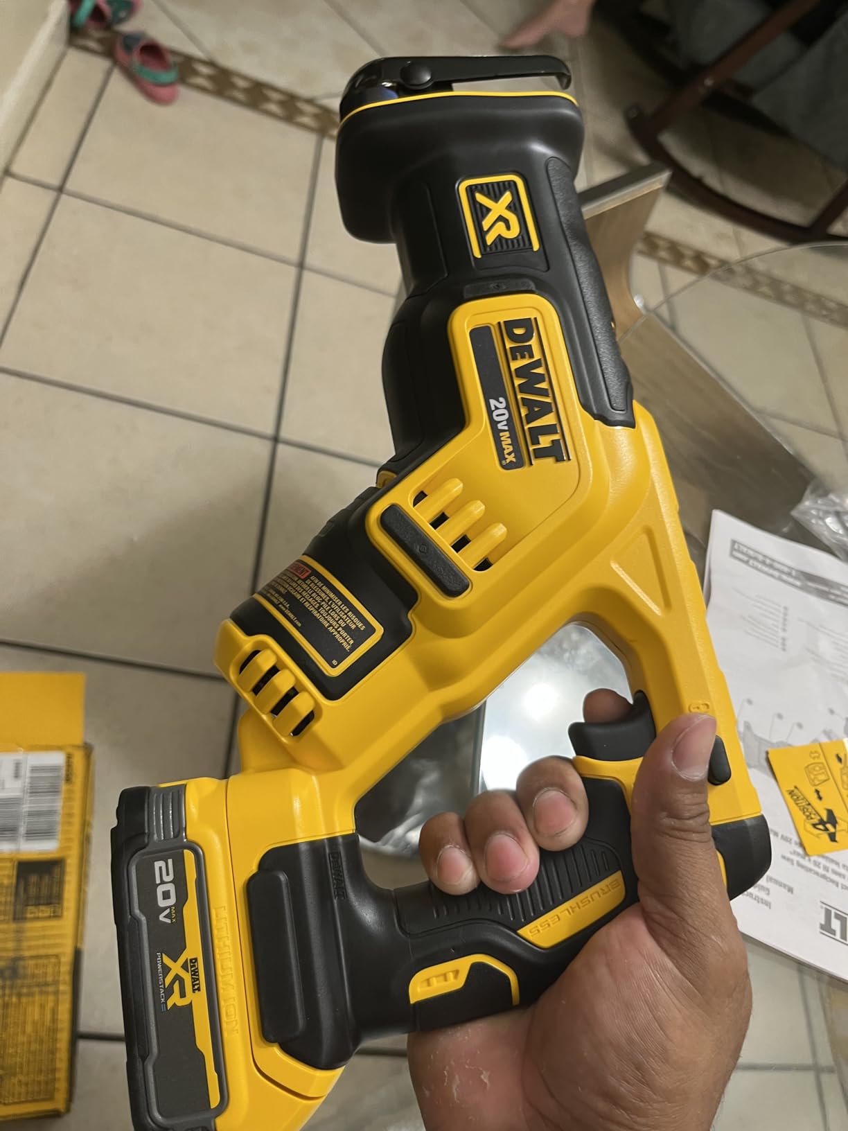 20V MAX XR Reciprocating Saw Cordless, Brushless, Compact, Variable Speed, Pivoting Head, LED Light, Tool Only (DCS367B) customer photo 1