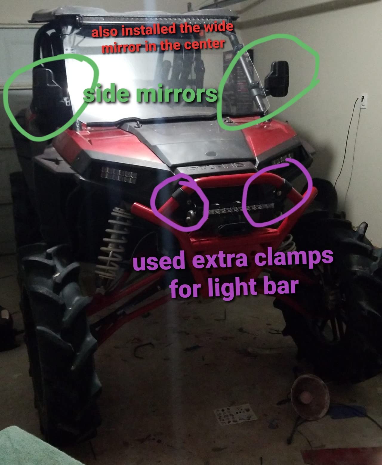UTV Side Mirrors with 1.75