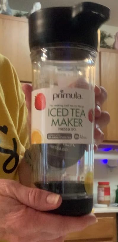 Primula Press and Go Iced Tea Maker, Travel Tumbler, Infuser Bottle, Leak-proof Flip-top Lid with Carry Loop, Dishwasher Safe, Made without BPA, 16-Ounce, Black, 1 Count (Pack of 1) customer photo 2