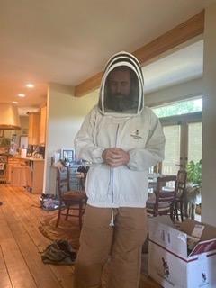 Bee Jacket with Veil - Natural Canvas Bee Suit Jacket with Elastic Waist & Cuffs, YKK Brass Zippers, 3 Utility Pockets customer photo 2