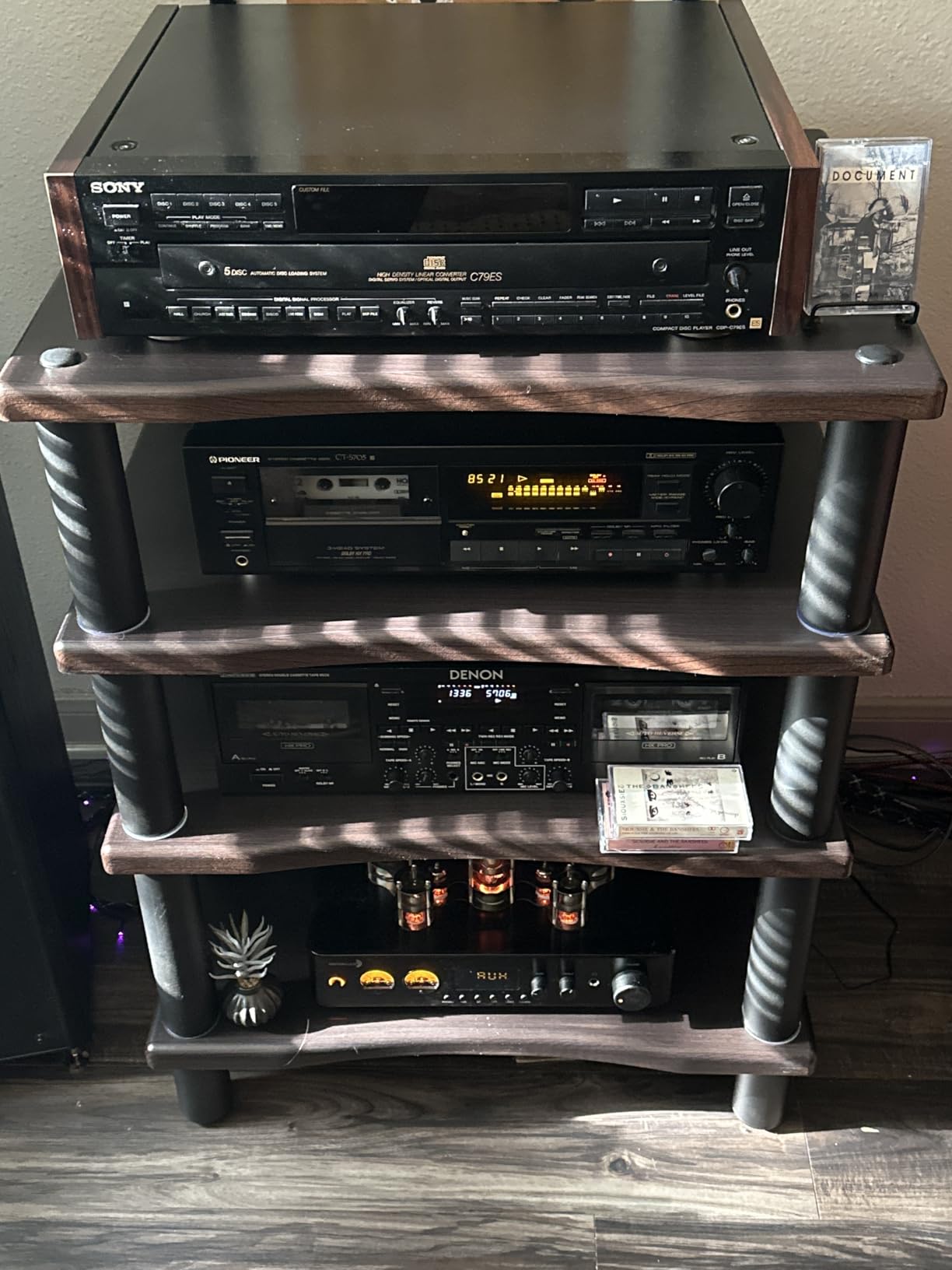 Monolith 4 Tier Shelf Audio Stand - Open Air Storage, Modular Design, Sturdy, Black customer photo 1