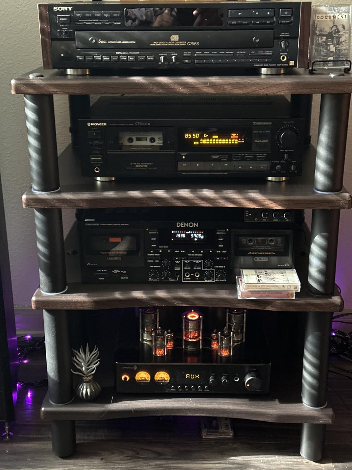 Monolith 4 Tier Shelf Audio Stand - Open Air Storage, Modular Design, Sturdy, Black customer photo 2