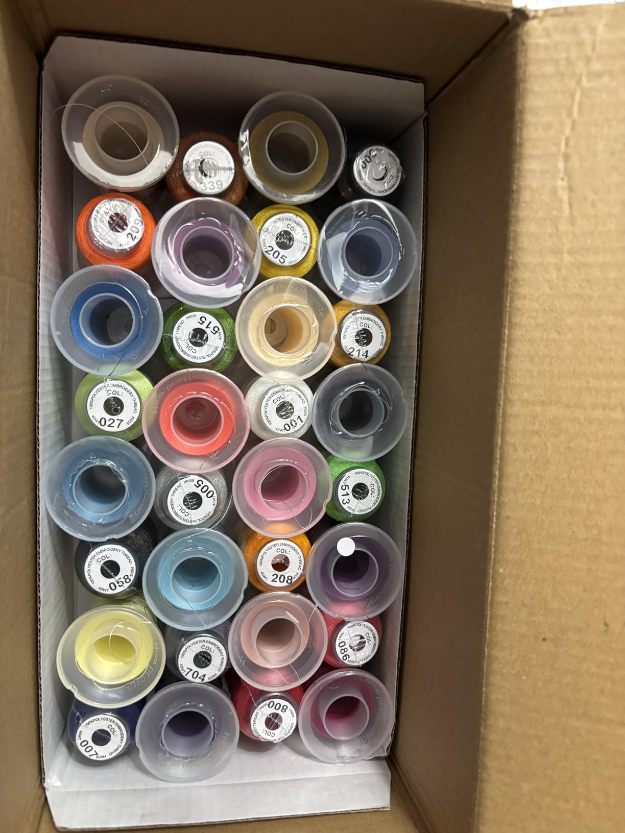 New brothread 63 Colors Compatible with Brother Polyester Embroidery Machine Thread Kit 500M (550Y) Each Spool Compatible with Brother Babylock Janome Singer Pfaff Bernina Embroidery Sewing Machine customer photo 2