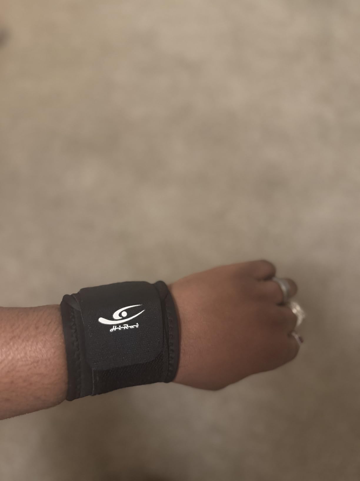 HiRui 2 Pack Wrist Compression Straps - Dual-Layer Wrist Brace for Pain Relief & Support, Tendonitis, Carpal Tunnel, Arthritis - Adjustable Wrist Wraps for Fitness, Workouts & Everyday Use (Black) customer photo 2