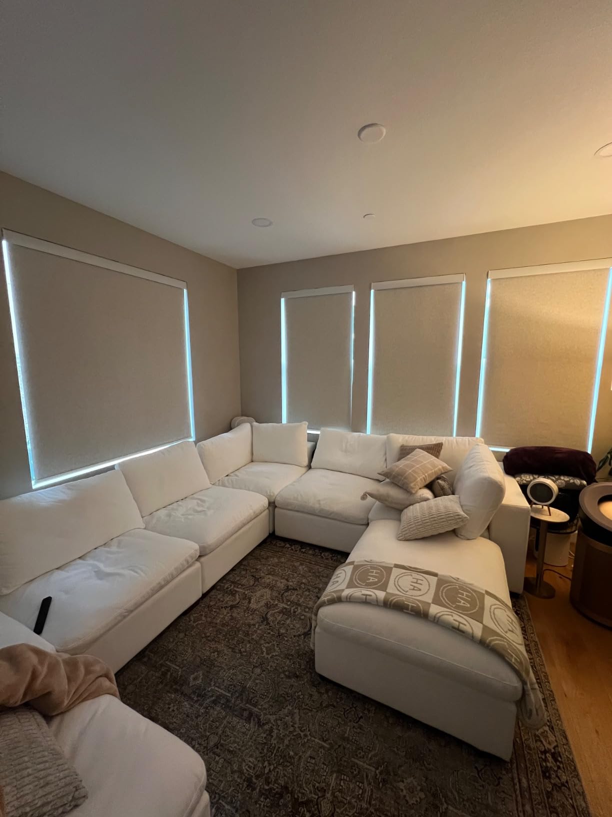 Yoolax Motorized Blinds with Remote, 100% Blackout Smart Roller Shades Work with Alexa, Google, Apple Home, Custom Automatic Shades with Voice Control for Bedroom Office (Linen Beige) customer photo 1