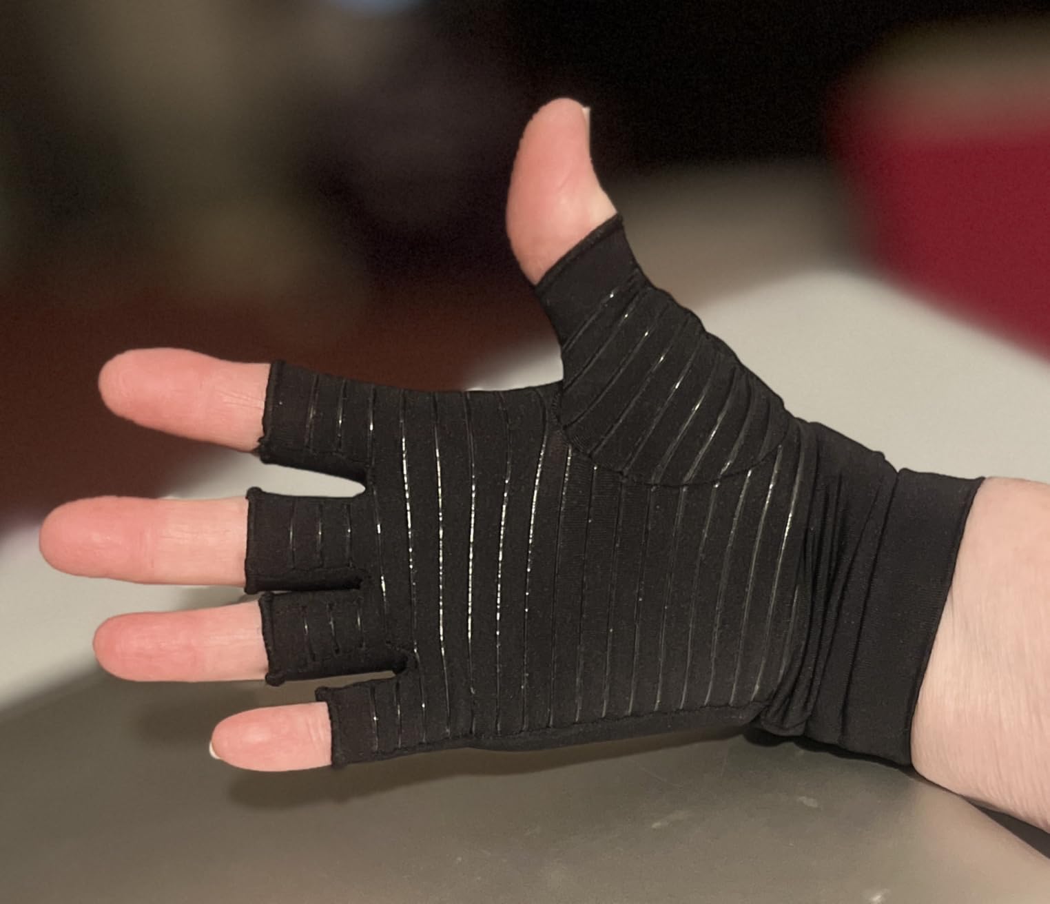 ComfyBrace Copper Infused Compression Arthritis Gloves for Hand & Finger Relief from pain/swelling caused by Rheumatoid Arthritis, Carpal Tunnel, Tendonitis and Poor Circulation, Fits Men & Women customer photo 2