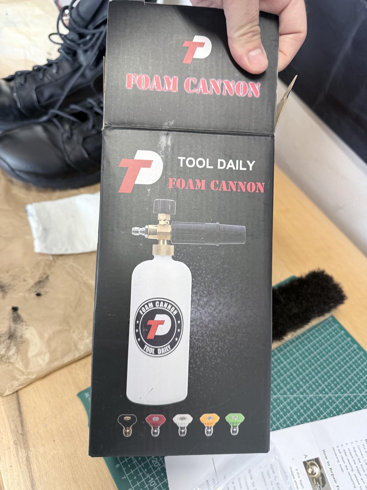 Tool Daily Foam Cannon with 1/4 Inch Quick Connector, 1 Liter, 5 Pressure Washer Nozzle Tips customer photo 2