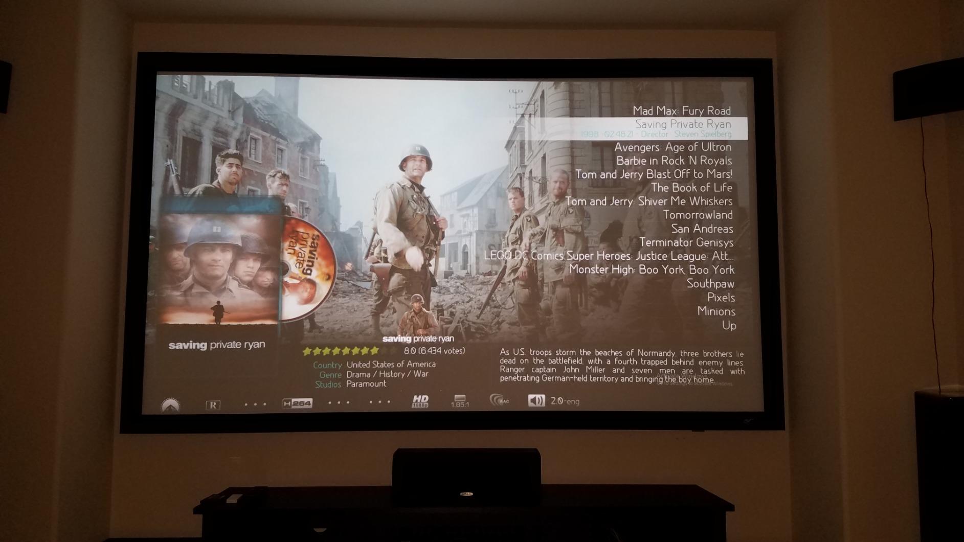 Akia Screens Fixed Frame Projector Screen 120-Inch, 16:9, Wall Mount, CINEWHITE UHD-B, 4K/8K Ready, Indoor Home Theater, AK-FF120WH2 customer photo 2