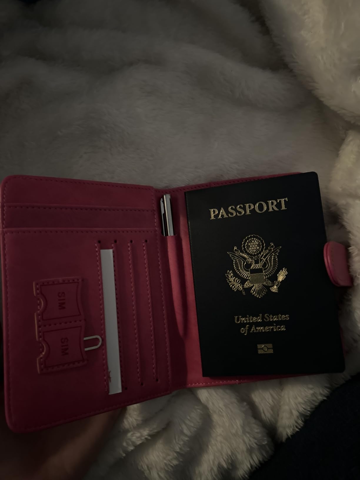 Passport Holder Cover Wallet RFID Blocking Leather Card Case Travel Accessories (Pink) customer photo 2