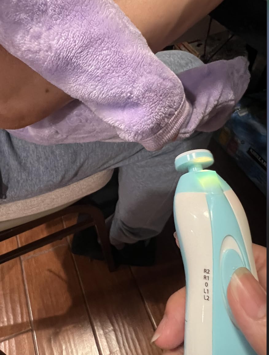 Electric Nail File Drill for Baby No Sharp Claws Hurt, 6 in 1 Safety Cutter Trimmer Clipper for Toes and Fingers (Blue) customer photo 1