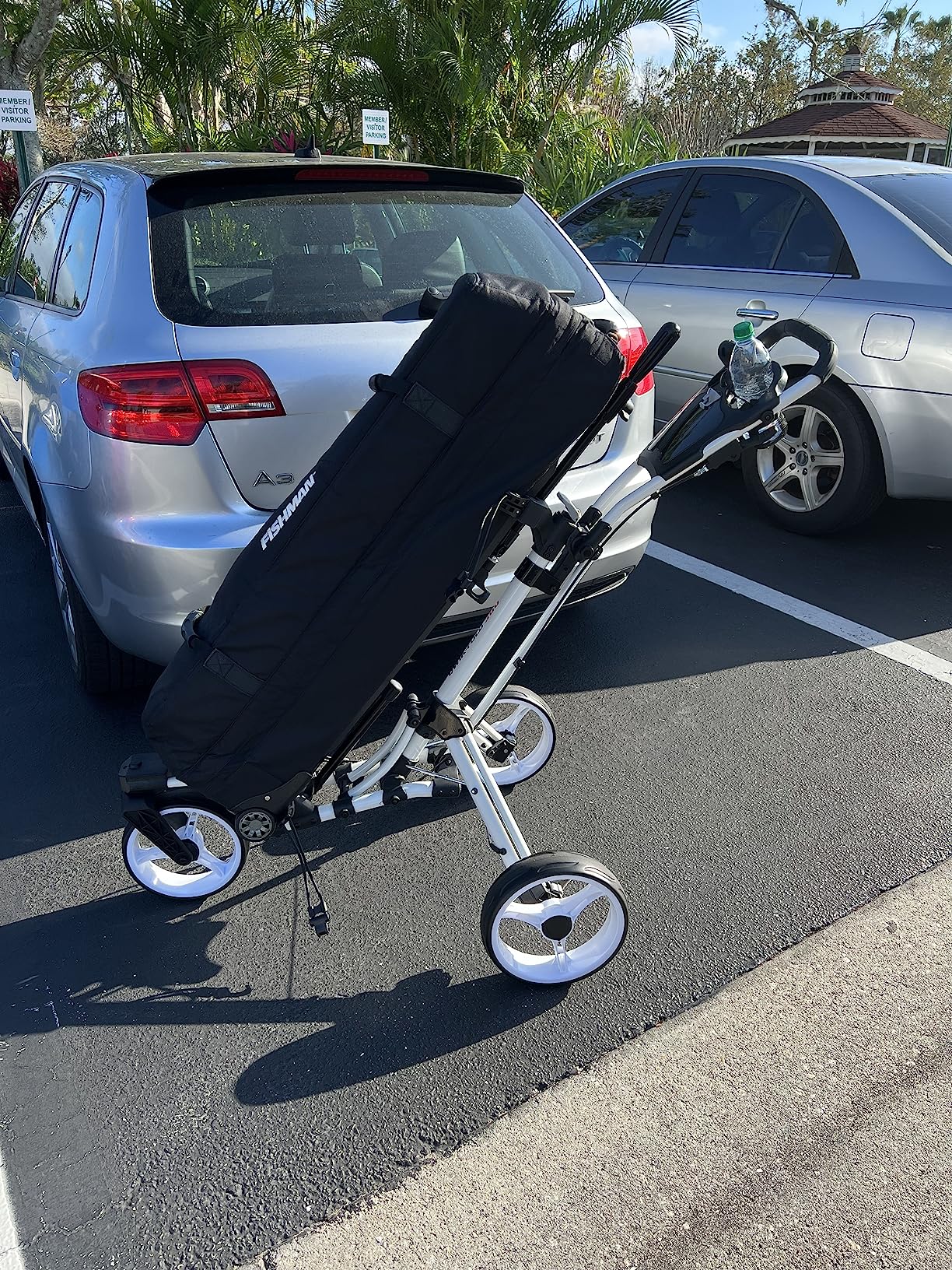 3-Wheel Golf Push Cart with 360° Swivel Front Wheel & Foot Brake - 1-Second Folding Golf Trolley, Lightweight Aluminum Frame, Umbrella Holder, Cup Holder & Storage customer photo 1