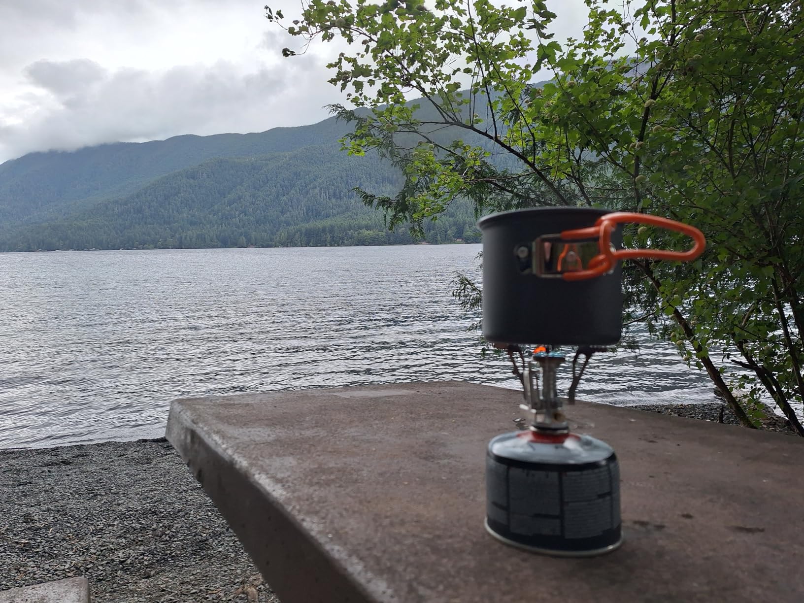 Odoland 6pcs Camping Cookware Mess Kit with Lightweight Pot, Stove, Spork and Carry Mesh Bag, Great for Backpacking Outdoor Camping Hiking and Picnic customer photo 1