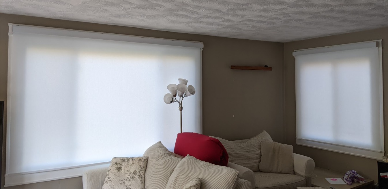 Yoolax Motorized Blinds with Remote, Light Filtering Smart Blinds Work with Alexa, Google, Automatic Roller Shades for Windows, Custom Electric Shades for Living Room Office (Linen Beige) customer photo 2