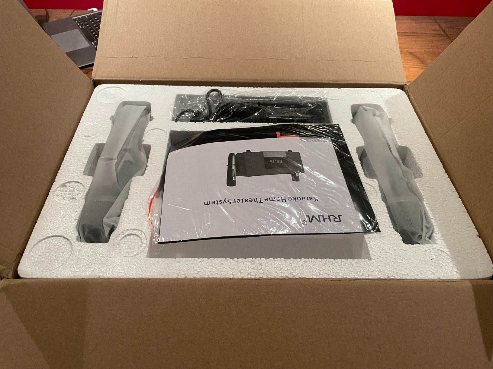 RHM K222 Karaoke Machine, Connect to TV/Sound Bar/DVD, Support 3 Mics, 90FT Range for Wireless Mic Working, Bass & Treble Adjustable, Support Optical/Bluetooth/Line in/Line Out, for Home Party customer photo 1