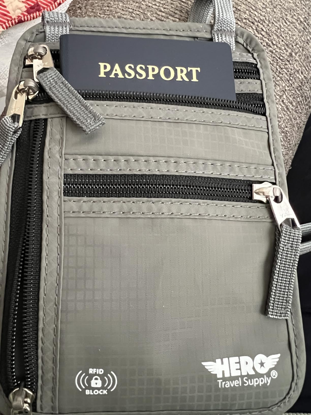 HERO Neck Wallet - RFID Blocking Passport Holder, Easy to Conceal and Pouch (Black) customer photo 2