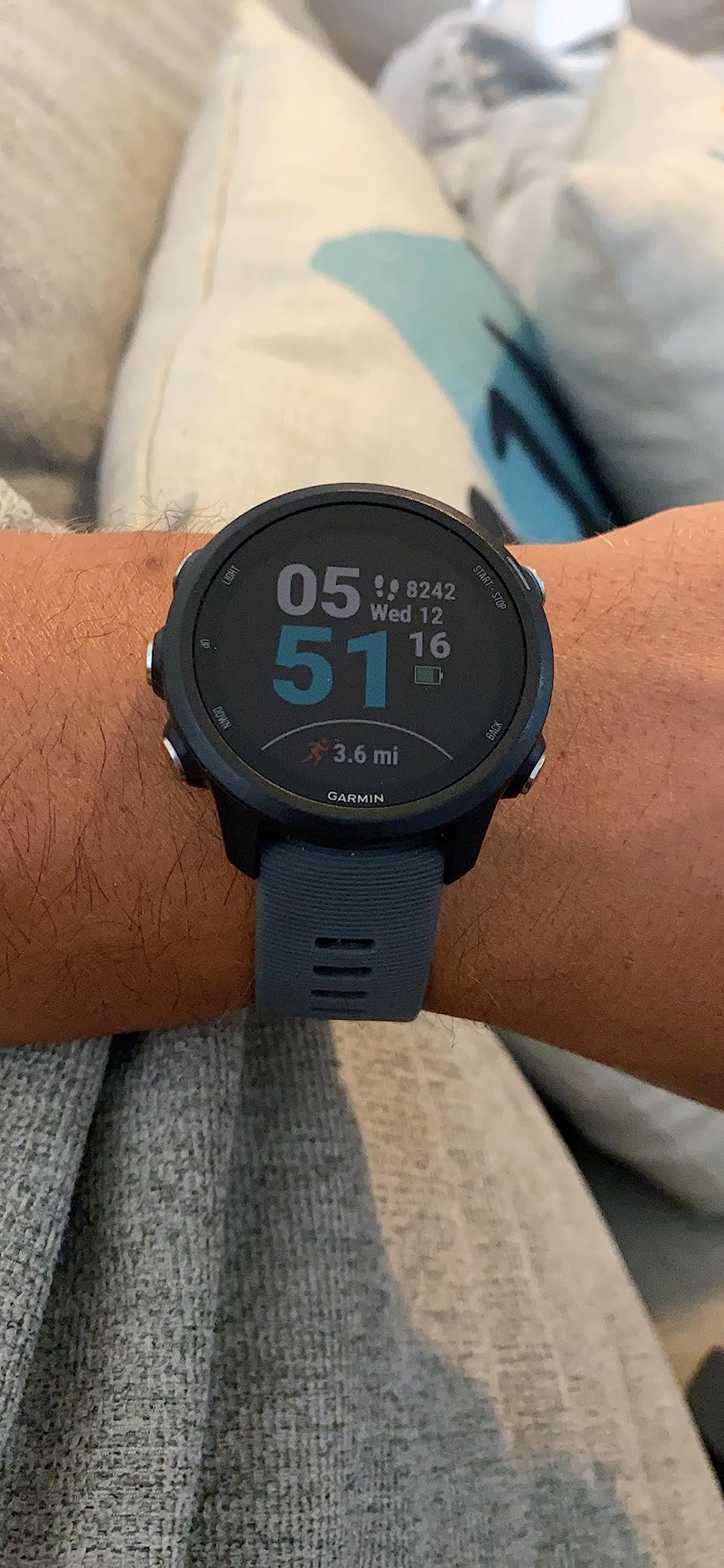 Garmin Forerunner 245, GPS Running Smartwatch with Advanced Running Dynamics, Heart Rate Monitoring, Music Storage and Smart Notifications, Slate Gray (Renewed) customer photo 1