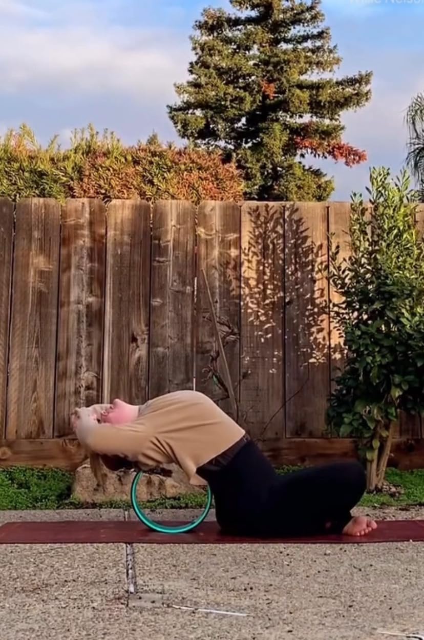 Pete's Choice Yoga Wheel with Beginners Guide & Yoga Strap - Back Pain and Tension Relief. Comfy Roller for Stretching, Increase Flexibility. Home Exercise Kit. Ideal for Women Yogis. customer photo 2