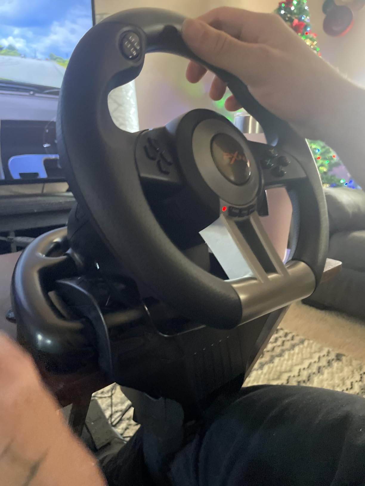 PXN PC Racing Wheel, V3II 180 Degree Universal Usb Car Sim Race Steering Wheel with Pedals for PC, PS3, PS4, Xbox One, Xbox Series X/S, Switch customer photo 2