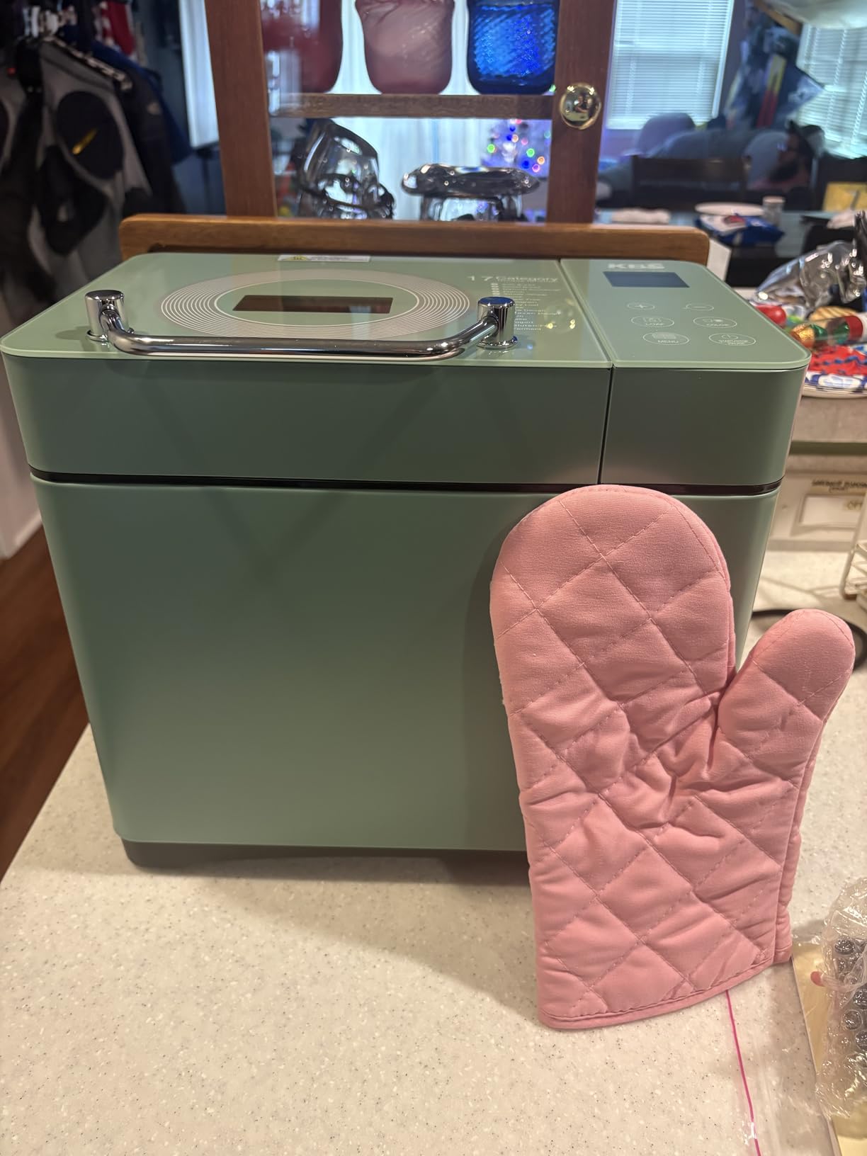KBS Premium 2LB Convection Bread Maker Dual Heaters, 710W Stainless Steel 17-in-1 Bread Machine Healthy Ceramic Pan, Nut Dispenser,Touch Panel, 3 Loaf Sizes 3 Crust Colors, 15H Timer,Low Noise,Recipes customer photo 1
